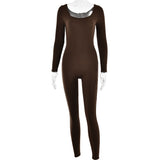 Long Sleeve Tights U Collar Jumpsuit