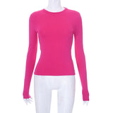 Round Neck Long Sleeve Basic Top