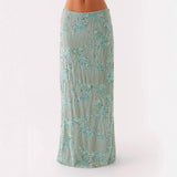 Clothing Sequined Embroidered Sheath Skirt Maxi Dress
