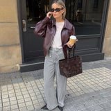 Collared Zipper Solid Coat