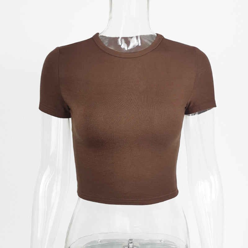 Women Solid Color  Cropped Top