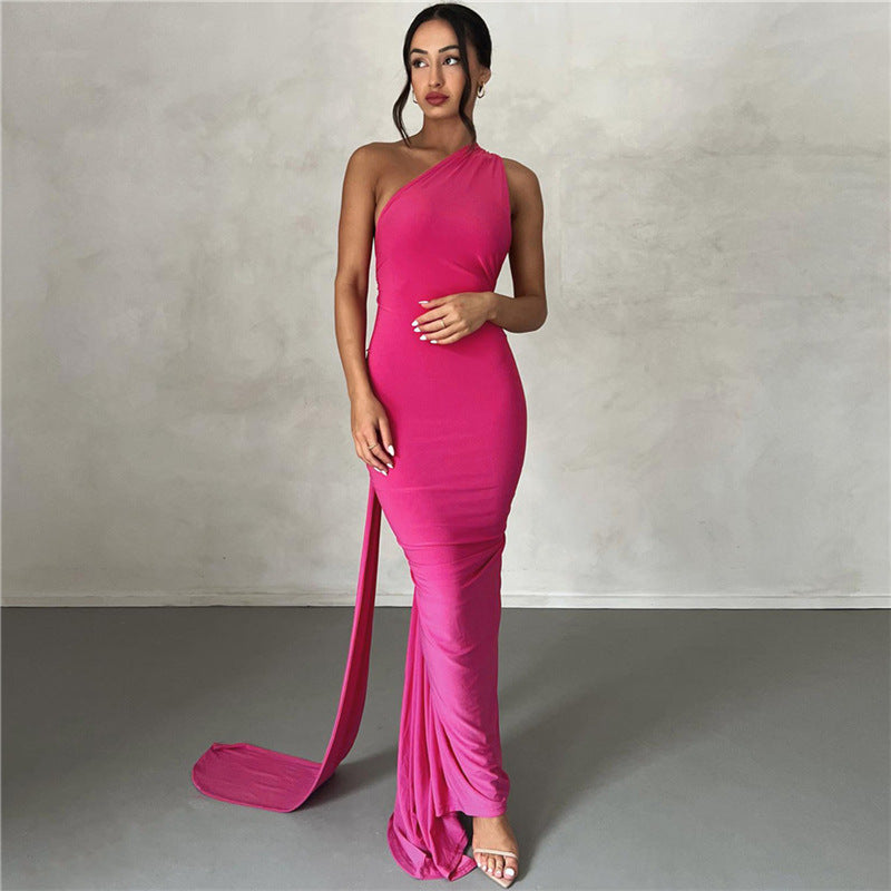 Backless Halter Sheath Slim Fit Evening Dress