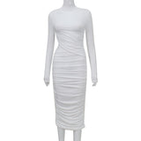 Cutout Pleated Tight Elegant Sheath Dress