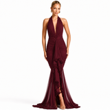 V neck Halter Backless Dress