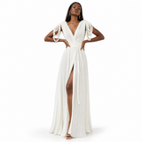 Spring Women Rope Strapless Sexy Halter Loose Vacation Beach Dress Women