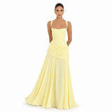 Elegant Graceful Sexy Dress Low Cut Sling Dress Solid Color Waist Tight Backless Fishtail Dress Maxi Dress for Women