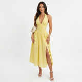 Sexy Vacation Halter Dress Spring