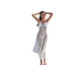 Beach Dress Women Solid Color Sexy Mesh Beach Bikini Swimsuit Blouse Sun Protective Clothing