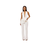 Hanging Collar Backless Top Bootcut Pants Set