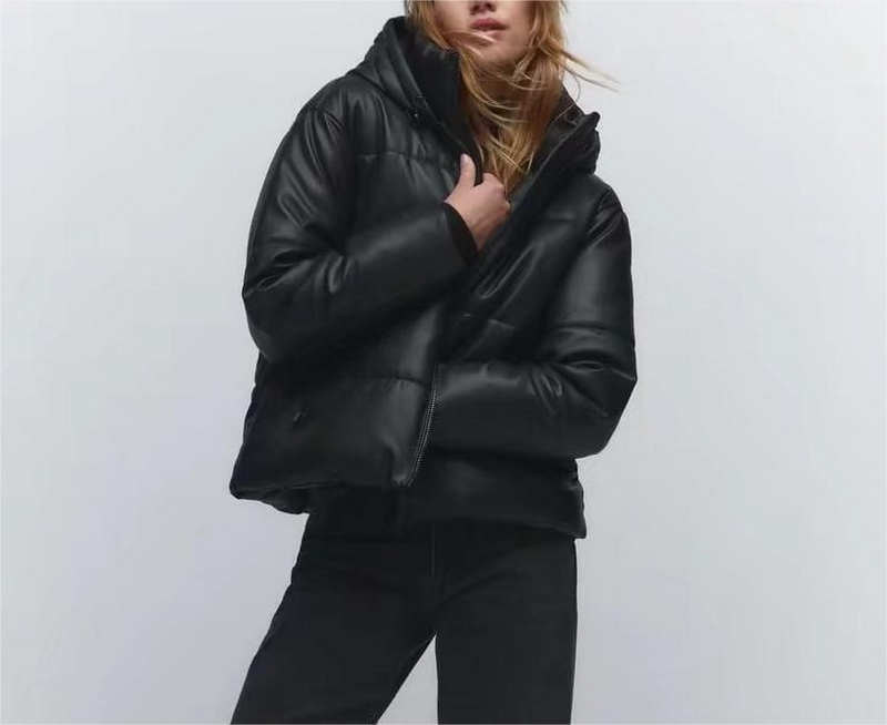 Leather Faux Casual Cotton Coat