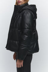 Leather Faux Casual Cotton Coat