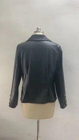 New Long Sleeve Double Breasted Fashionable Faux Leather Jacket - Angelique