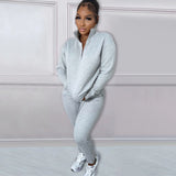 Fleece Lined  Zipper Casual Exercise Suit