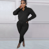 Fleece Lined  Zipper Casual Exercise Suit