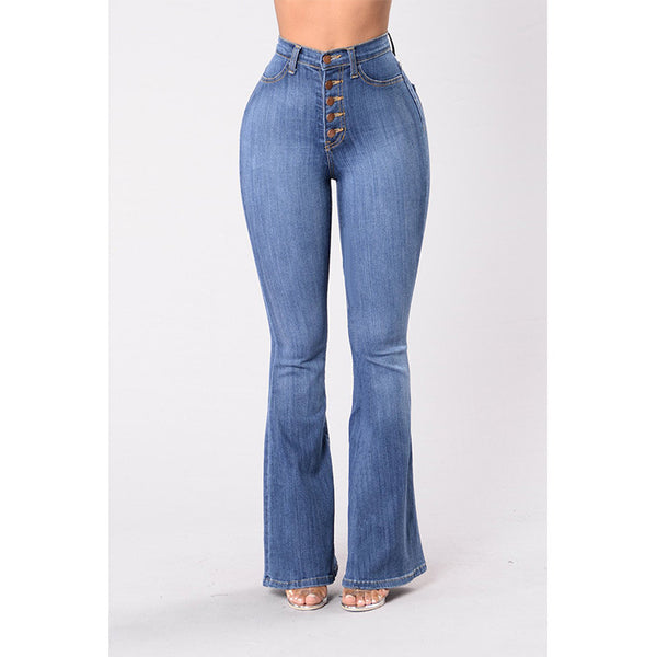 Damen Clinch Jeans mit weitem Bein