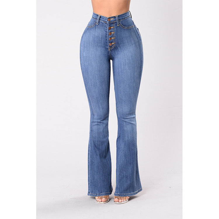 Damen Clinch Jeans mit weitem Bein