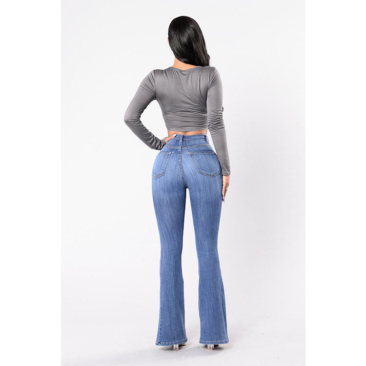 Damen Clinch Jeans mit weitem Bein