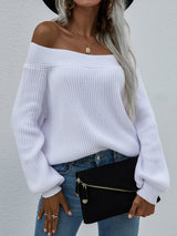 Off Shoulder   Pullover Sweater