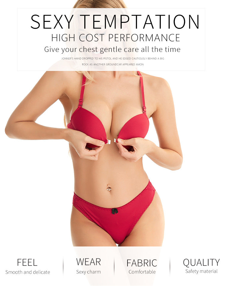 Comfortable Upper Support Thickened Deep Bra Set