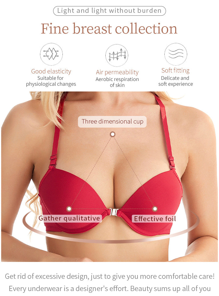 Comfortable Upper Support Thickened Deep Bra Set