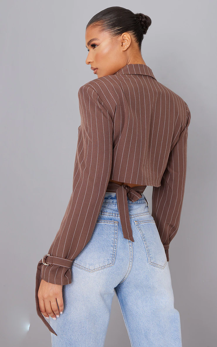 Women Short Striped Blazer