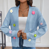 Floral Sweet Knitted Cardigan Sweater