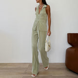 High Waist Trousers Pleated Suit