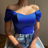 Women  Satin off-Shoulder Top