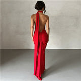 Backless Halter Sheath Slim Fit Evening Dress