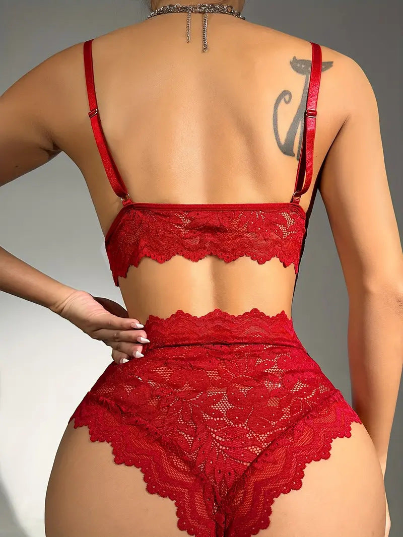 Knot Lace Seduction Pajamas Suit