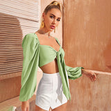 Ultra Short Lace up Top