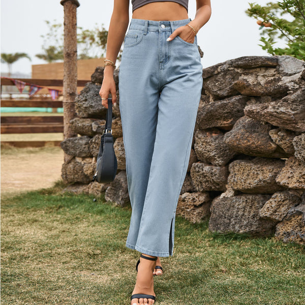 Refined Mid Waist Denim Pants