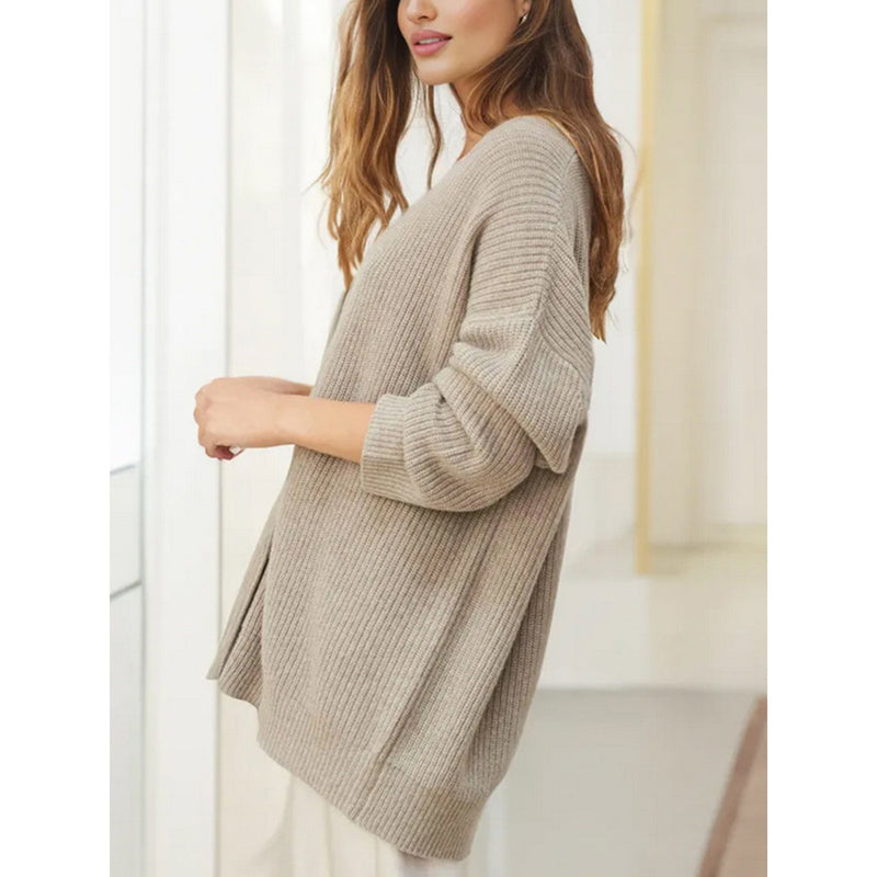 Popular Solid Color Cardigan Sweater Coat