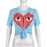 Short Sleeve Love Eye Top