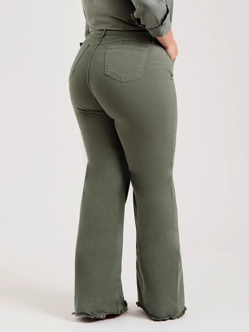 Slim Fit Stretch    Flared Pants