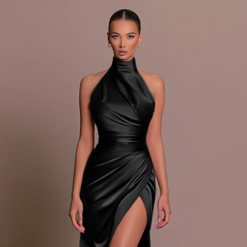 Halter Sleeveless Split Bottoming Dress