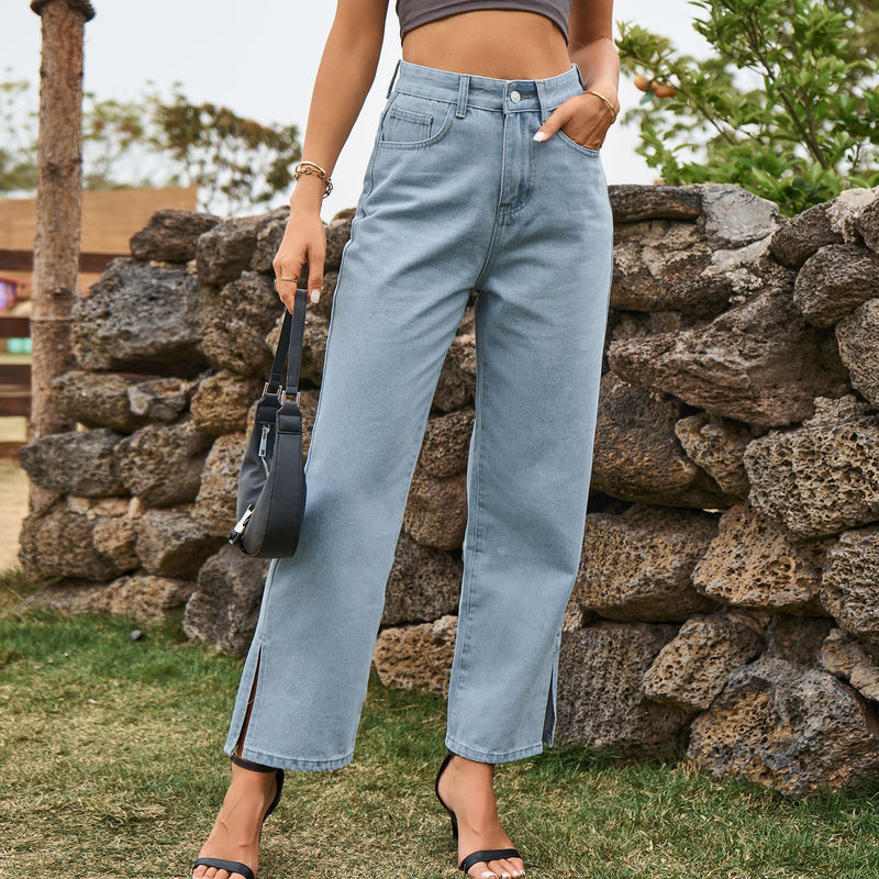 Refined Mid Waist Denim Pants