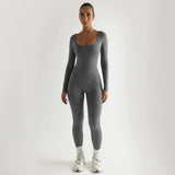 Long Sleeve Tights U Collar Jumpsuit