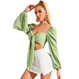 Ultra Short Lace up Top