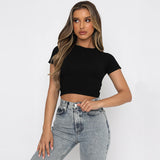 Women Solid Color  Cropped Top