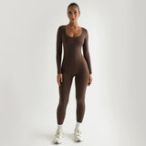 Long Sleeve Tights U Collar Jumpsuit