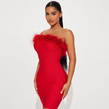 Women    Tube Top Tassel Dress