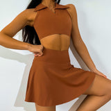 Breathable Slim  Two Piece   Skirt