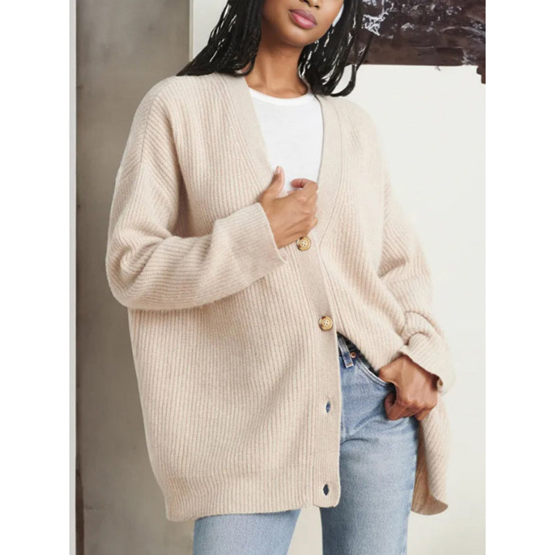 Popular Solid Color Cardigan Sweater Coat