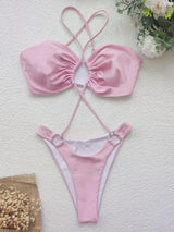 Solid Color  Tied  Female Bikini