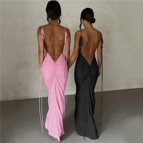 Backless Slim Fit Sheath Elegant Dress