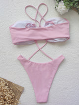 Solid Color  Tied  Female Bikini