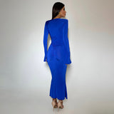 Long Sleeve Narrow Slim Fit Maxi Dress