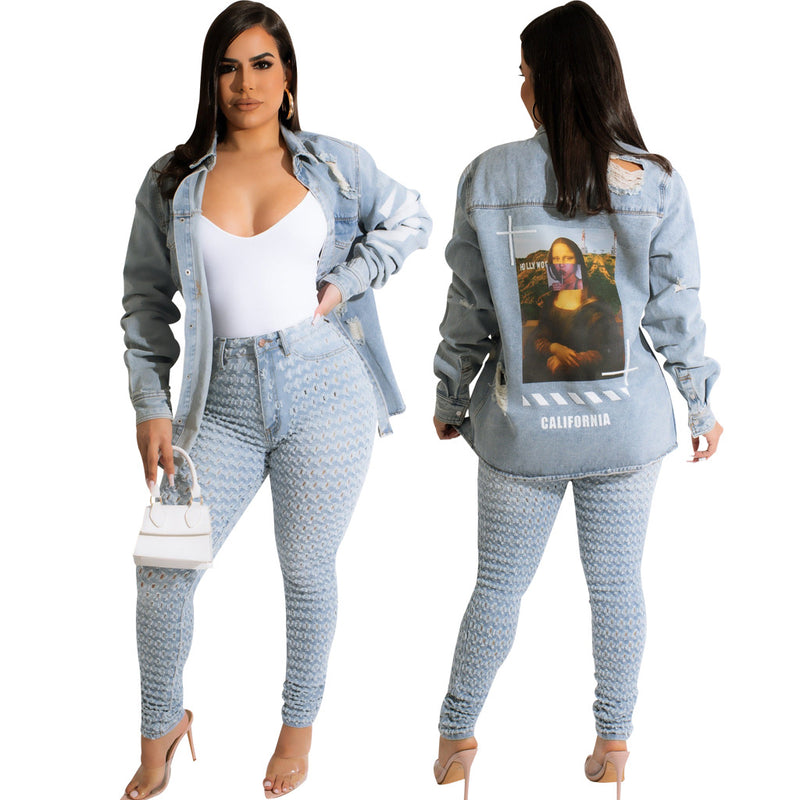 Women Washed Denim Jacket