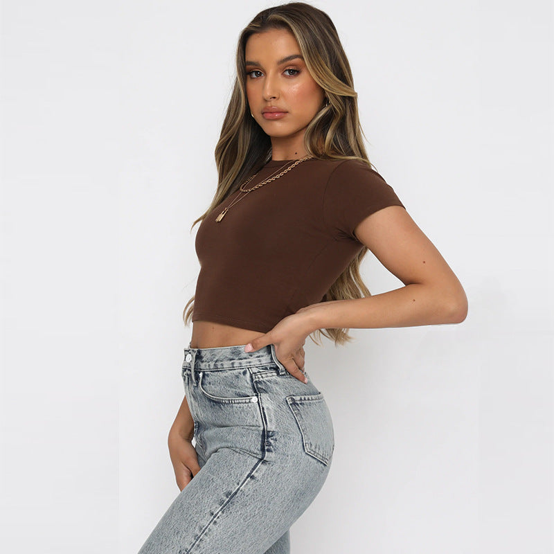 Women Solid Color  Cropped Top